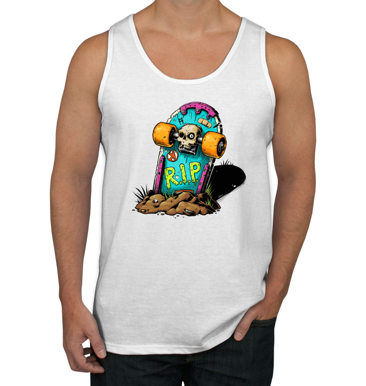 Skateboard Graveyard RIP Men's Tank Top