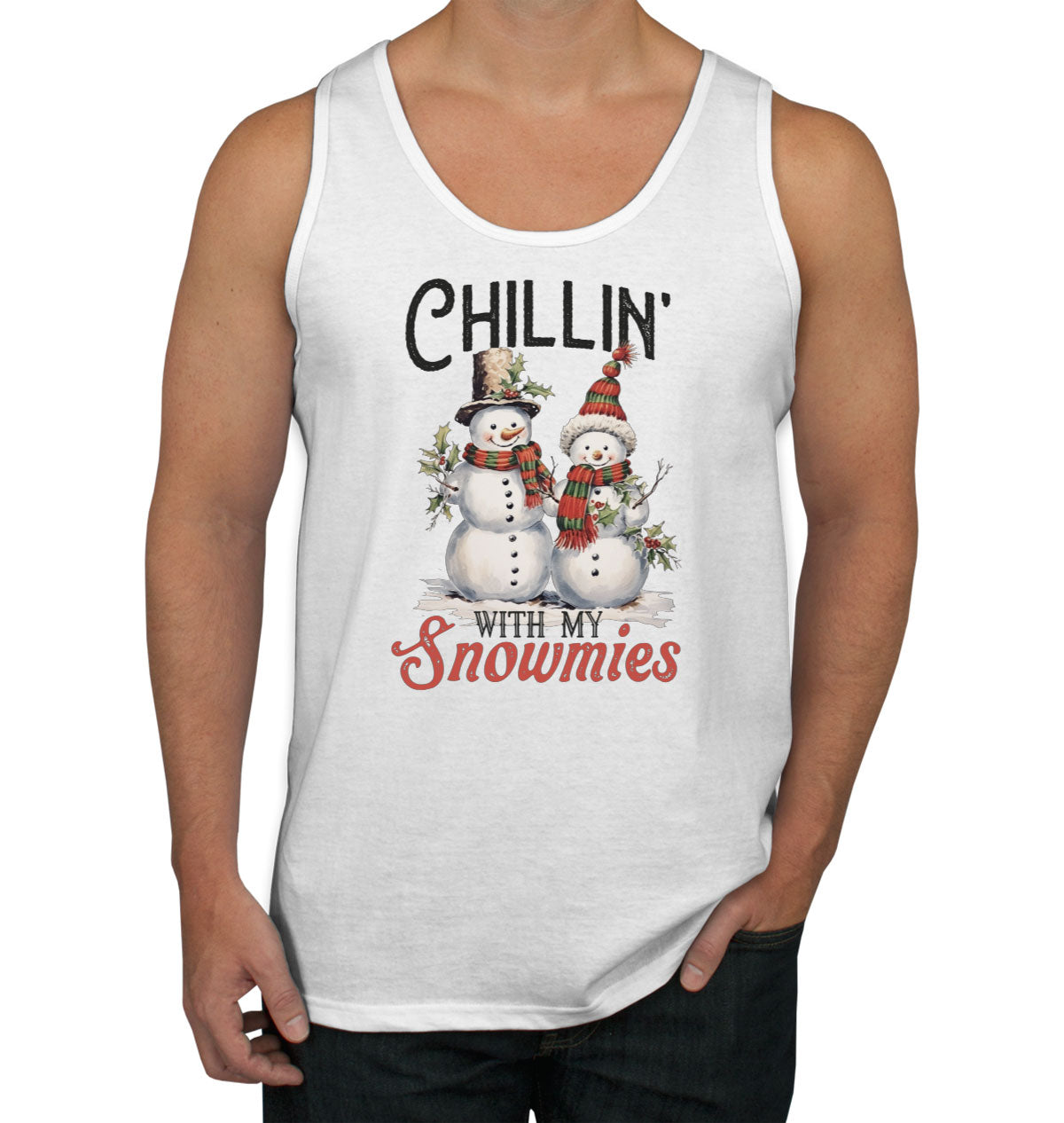 Chillin' With My Snowmies Christmas Men's Tank Top