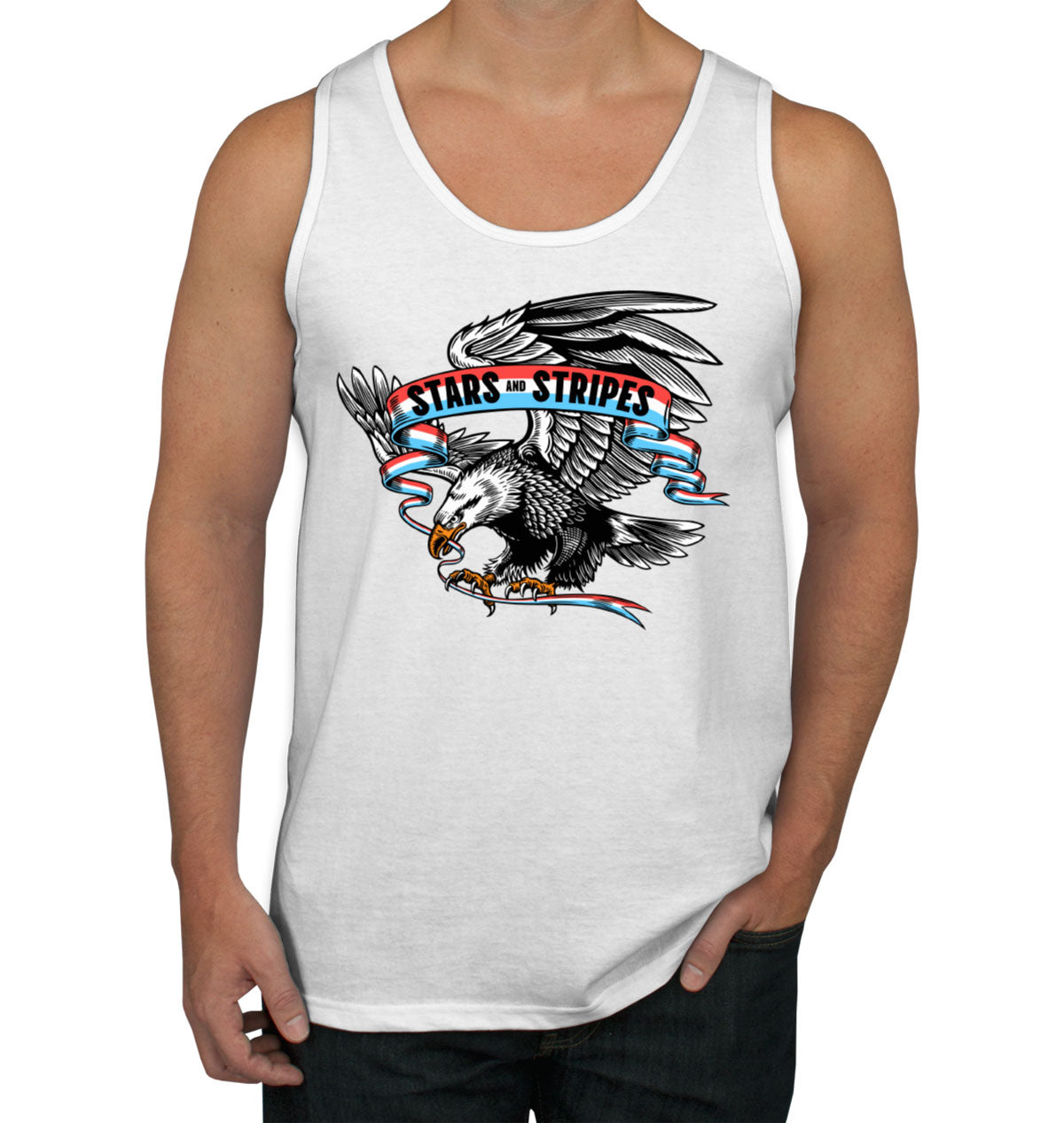 Stars And Stripes American Eagle Patriotic Men's Tank Top