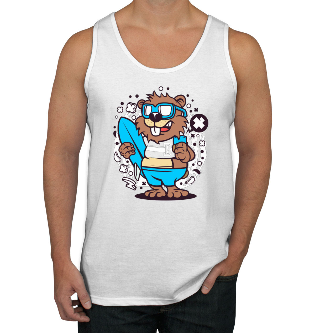 Surfing Beaver Men's Tank Top