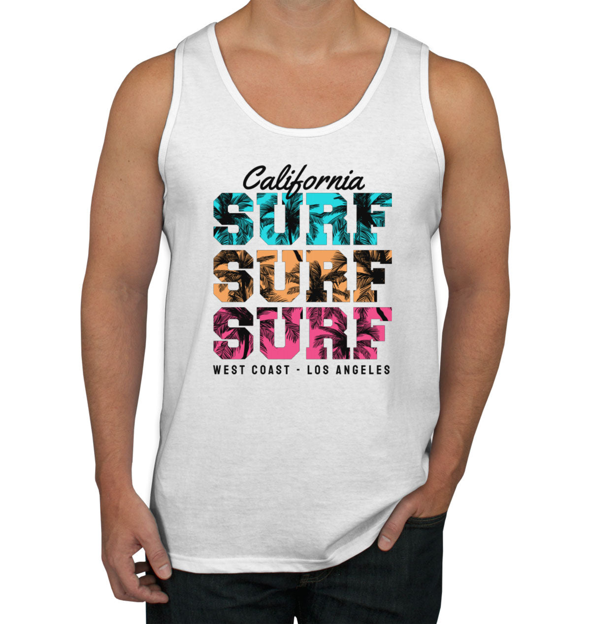 Surfing Los Angeles California West Coast Men's Tank Top