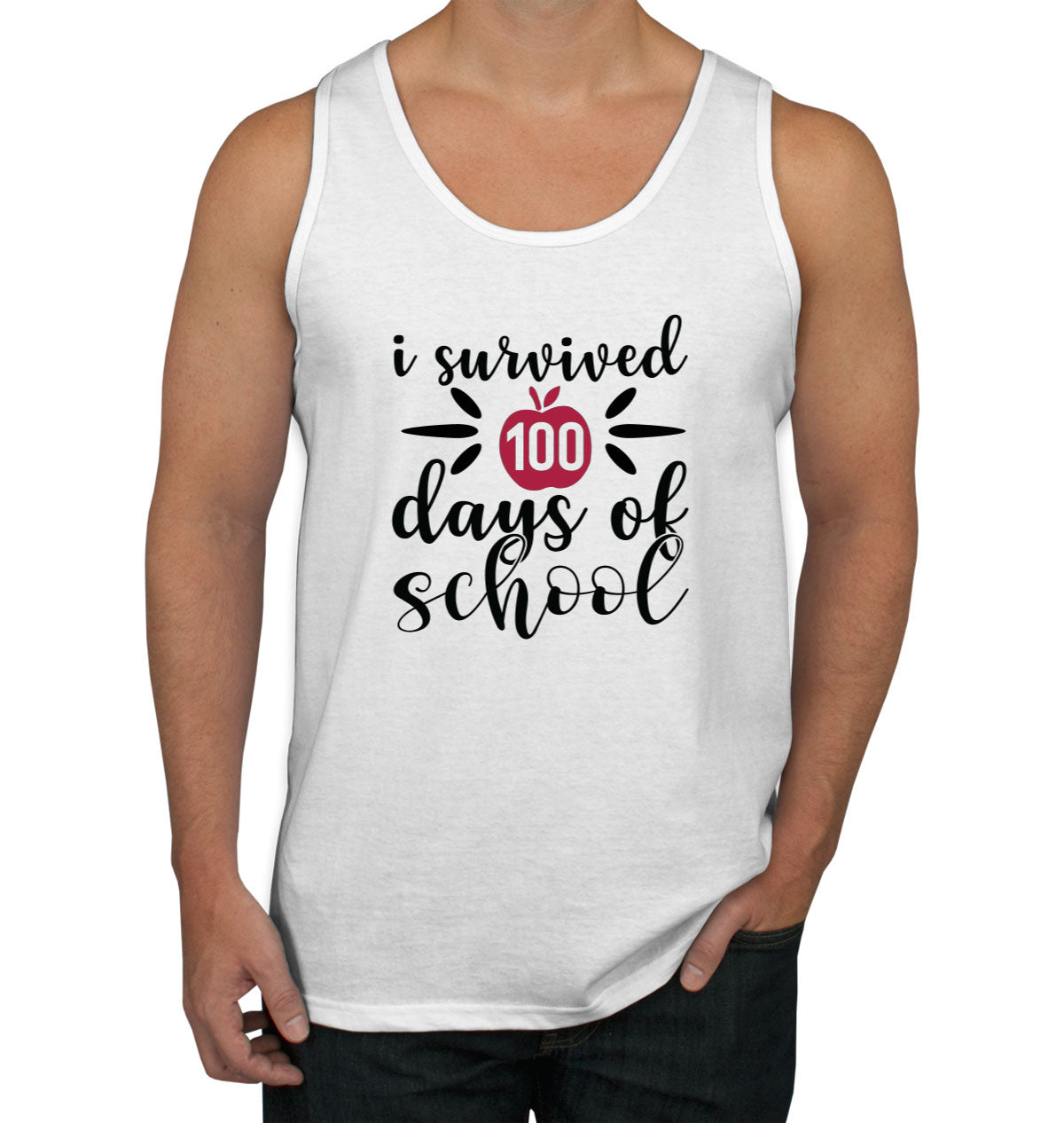 I Survived 100 Days Of School Teacher Men's Tank Top