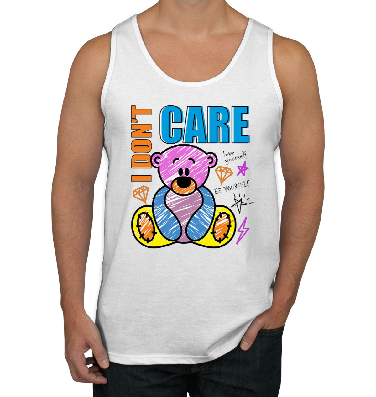 Teddy Bear I Don't Care Men's Tank Top