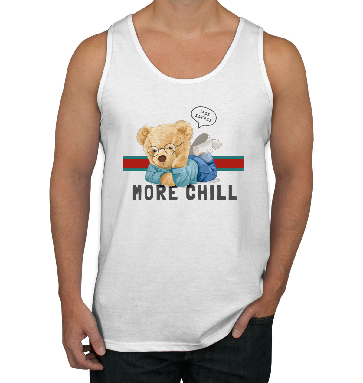 Teddy Bear Less Stress More Chill Men's Tank Top