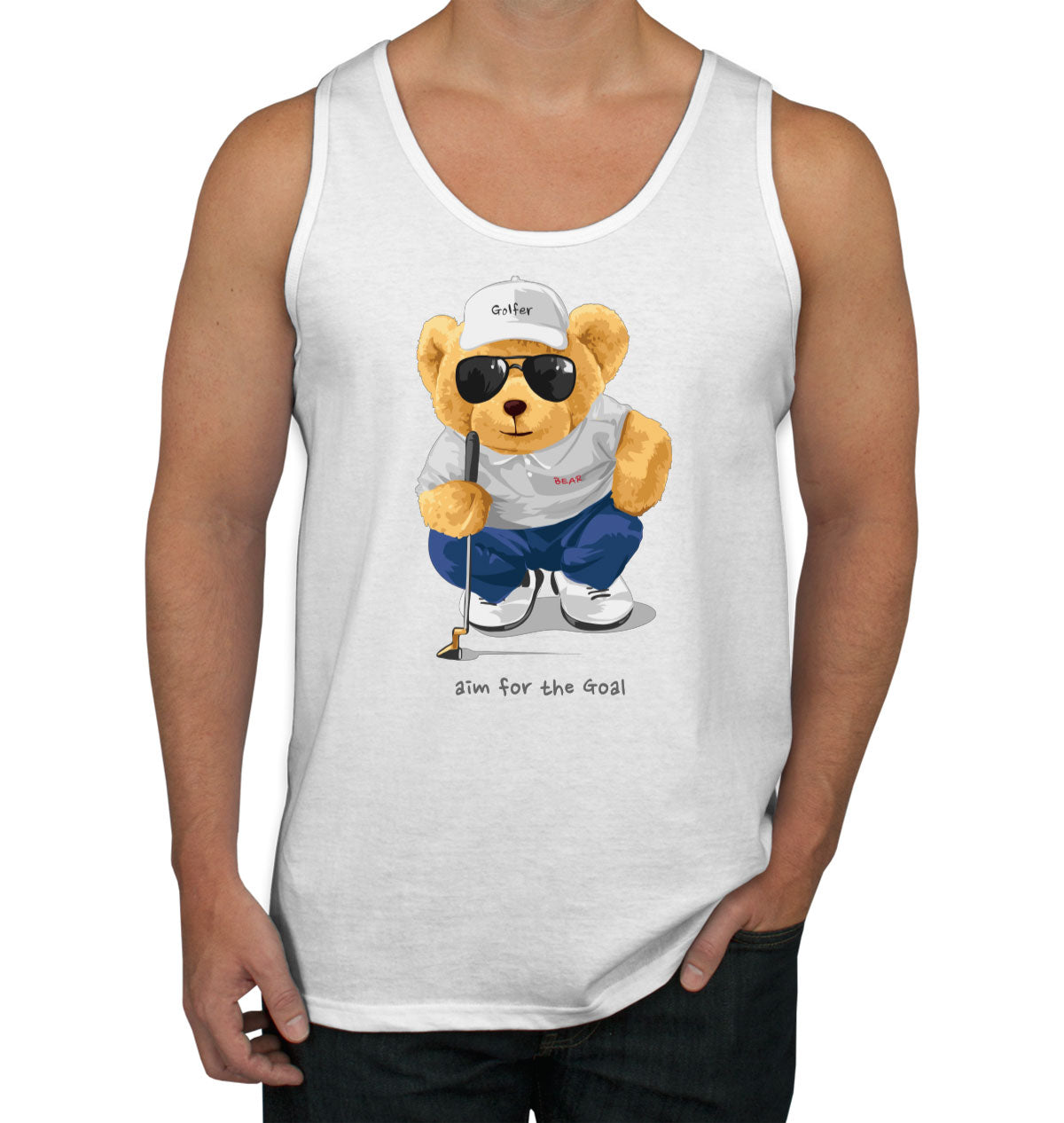 Teddy Bear Golfer Men's Tank Top