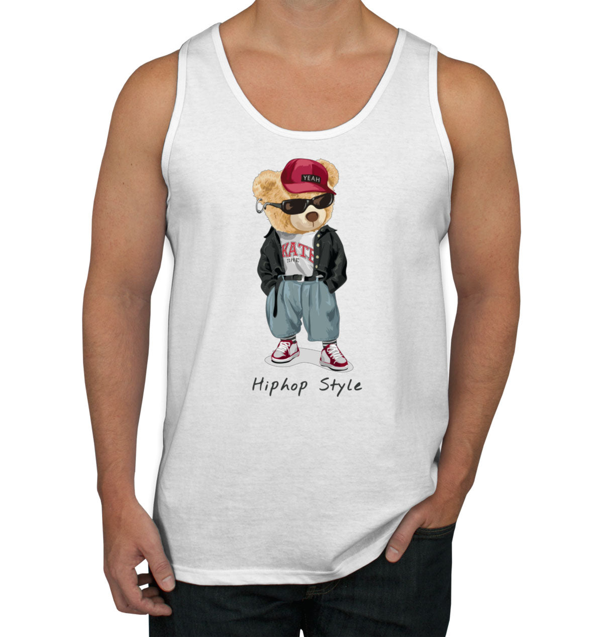 Teddy Bear Hiphop Style Men's Tank Top