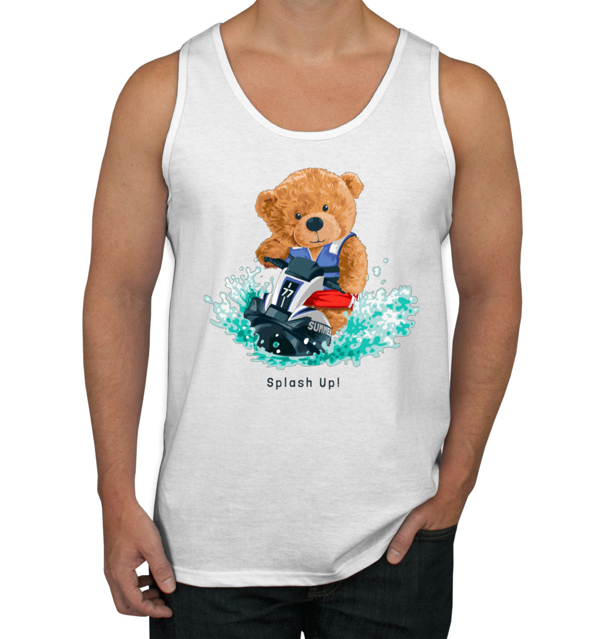 Teddy Bear Jet Ski Men's Tank Top