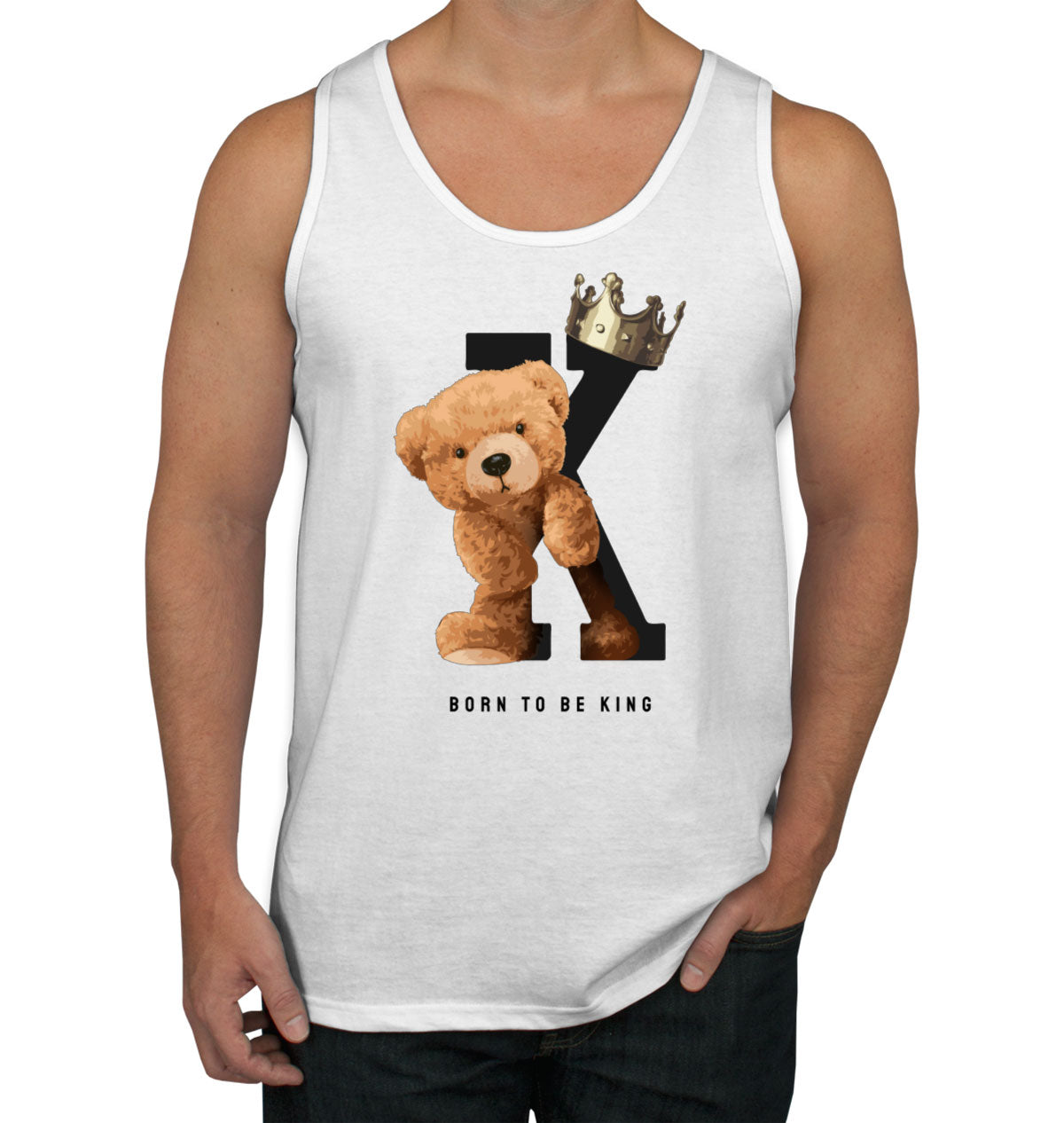 Teddy Bear Born To Be King Men's Tank Top