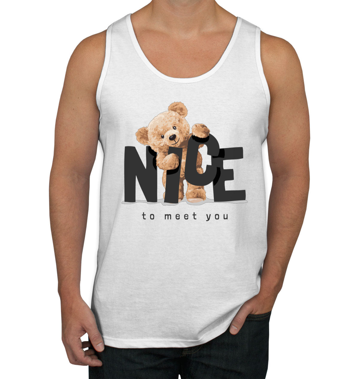 Teddy Bear Nice To Meet You Men's Tank Top