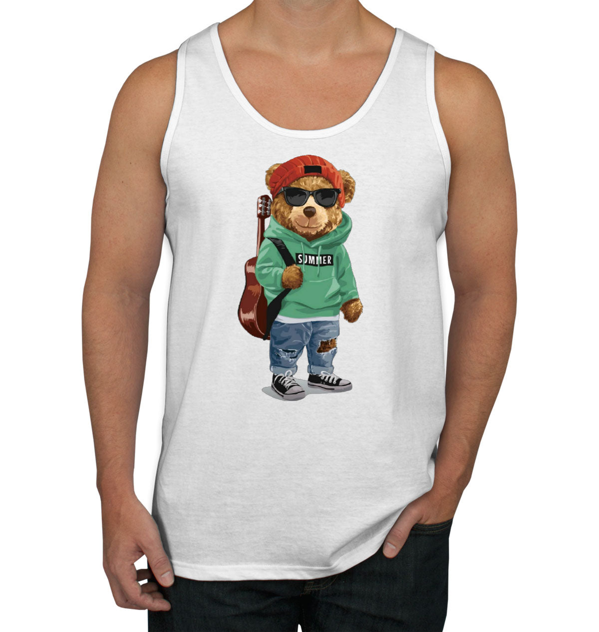 Teddy Bear Musician Men's Tank Top