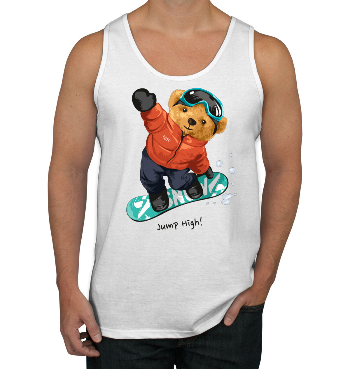 Teddy Bear Ski Board Men's Tank Top