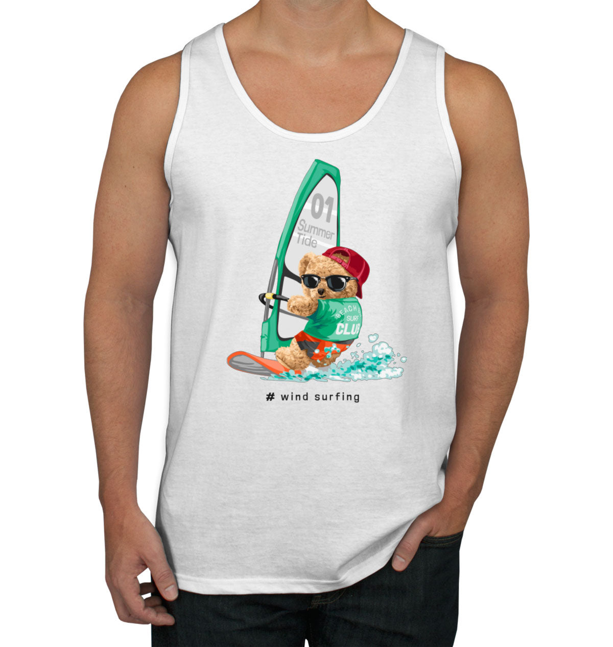 Teddy Bear Surfing Men's Tank Top