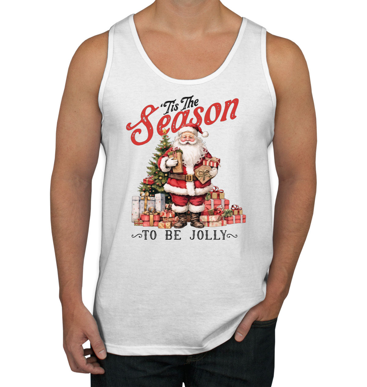 Tis The Season To Be Jolly Christmas Men's Tank Top