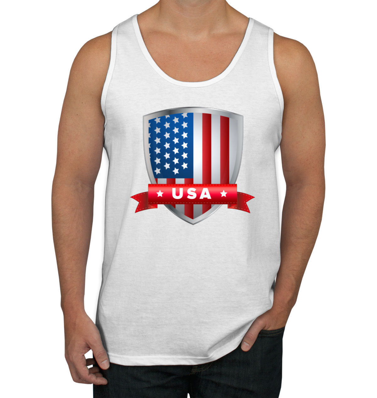 USA Shield Flag Men's Tank Top