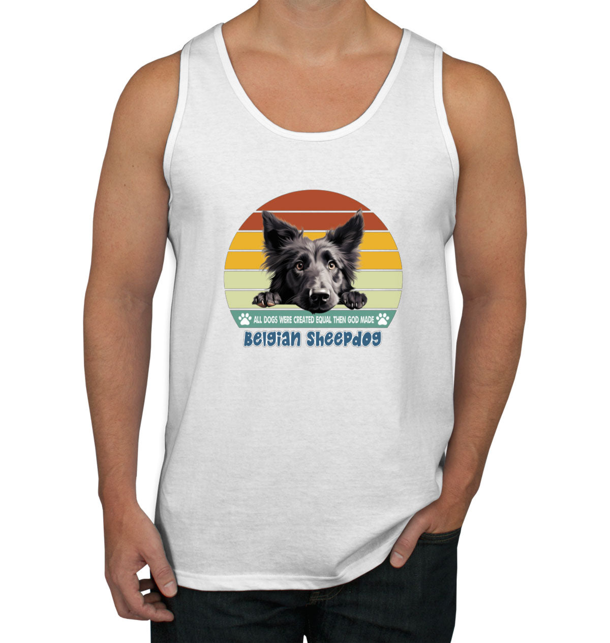 All Dogs Were Created Equal Belgian Sheepdog Men's Tank Top