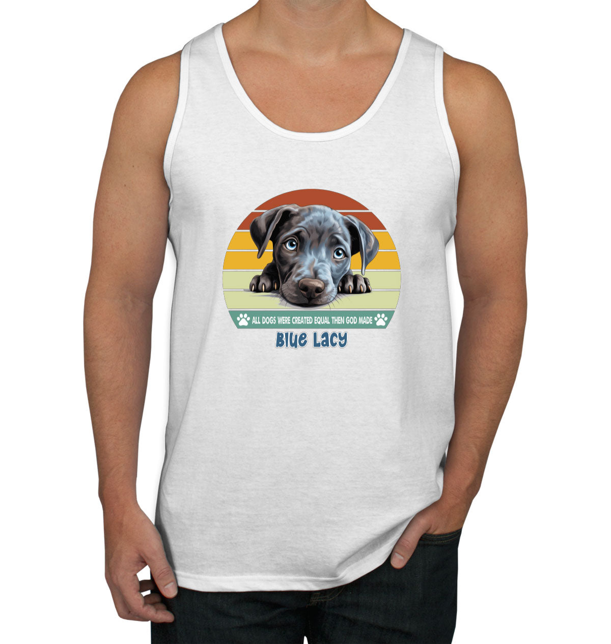 All Dogs Were Created Equal Blue Lacy Men's Tank Top