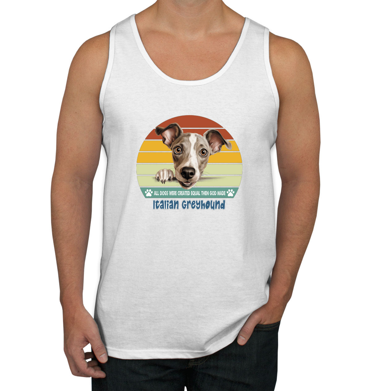 All Dogs Were Created Equal Italian Greyhound Men's Tank Top