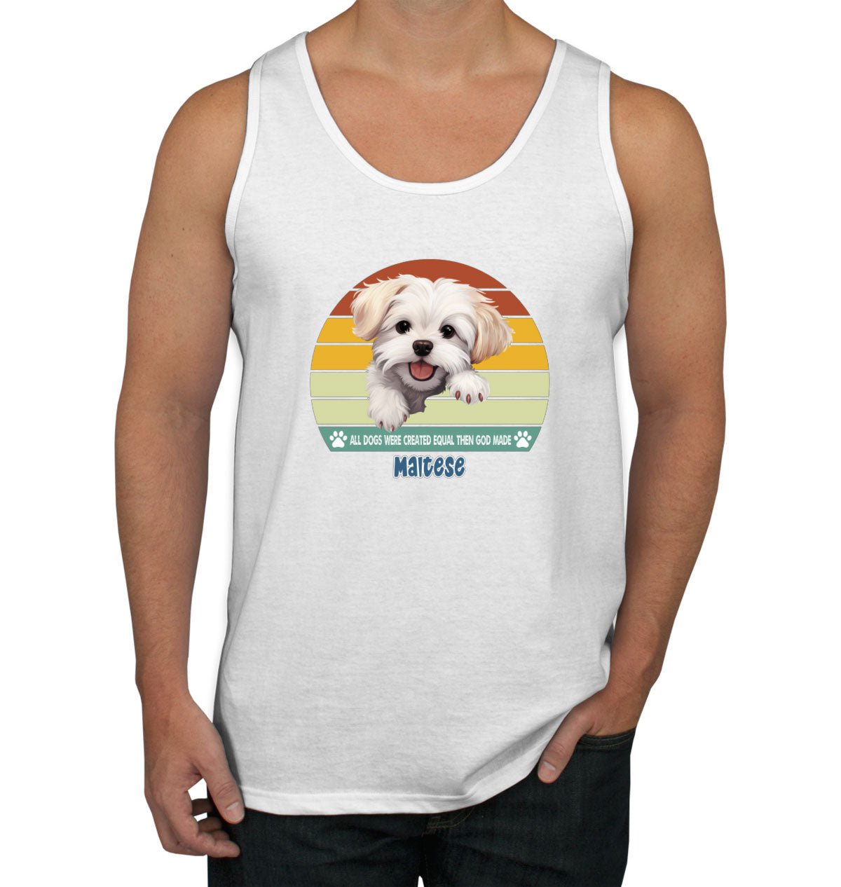 All Dogs Were Created Equal Maltese Men's Tank Top