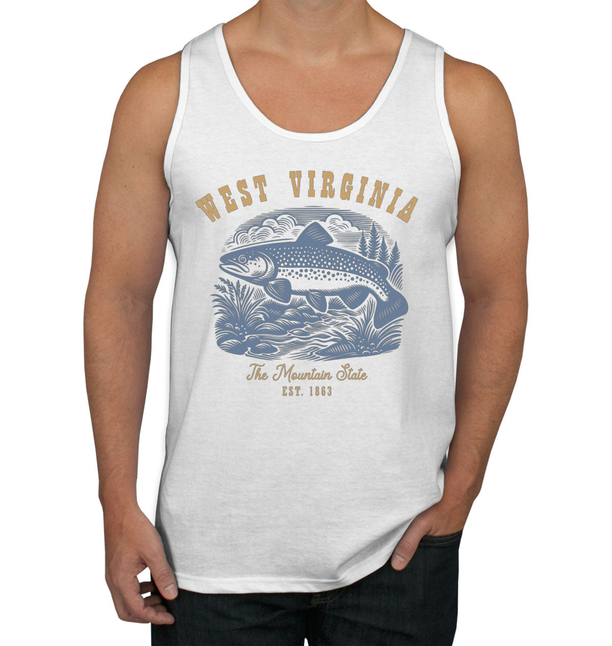 West Virginia State Vintage Men's Tank Top