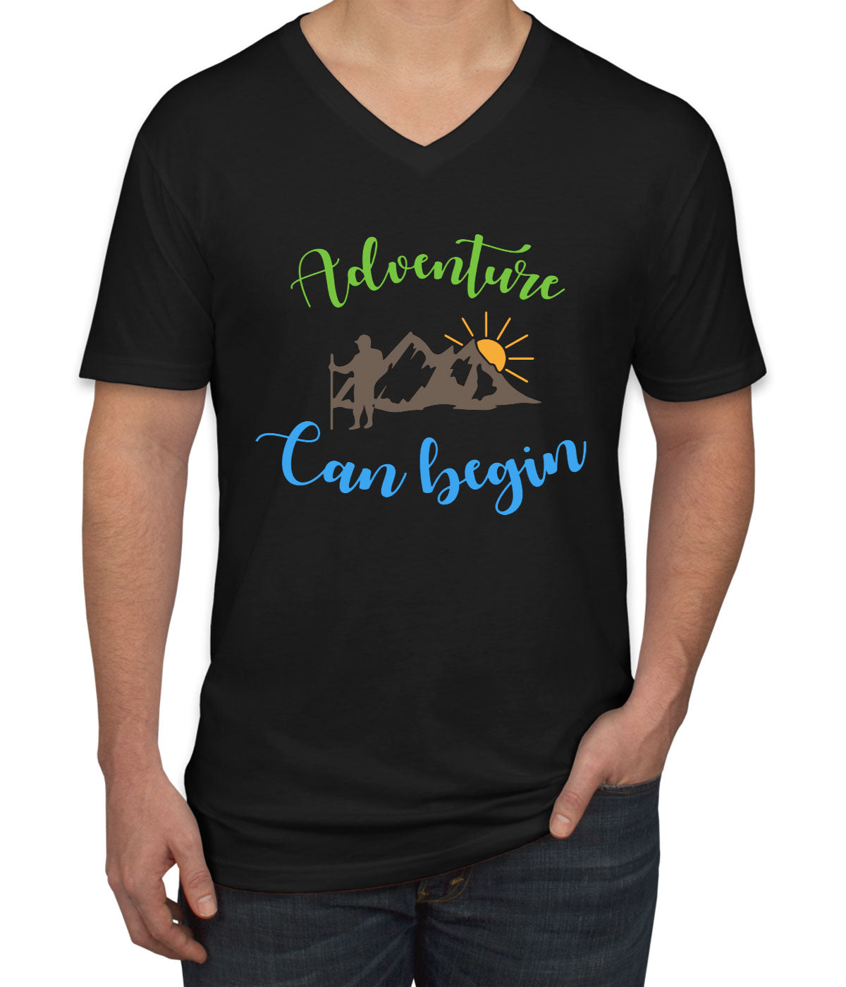 Adventure Can Begin Men's V Neck T-shirt