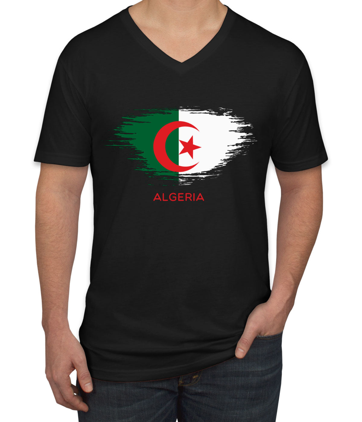 Algeria Flag Men's V Neck T-shirt
