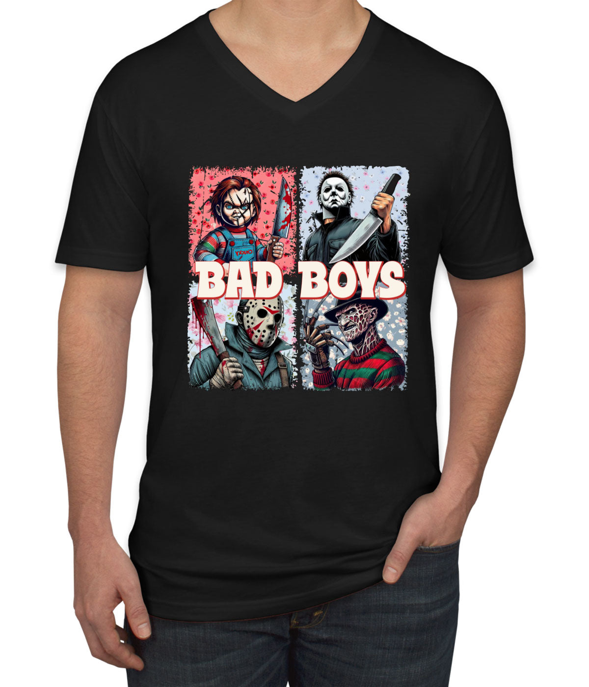 Bad Boys Halloween  Men's V Neck T-shirt
