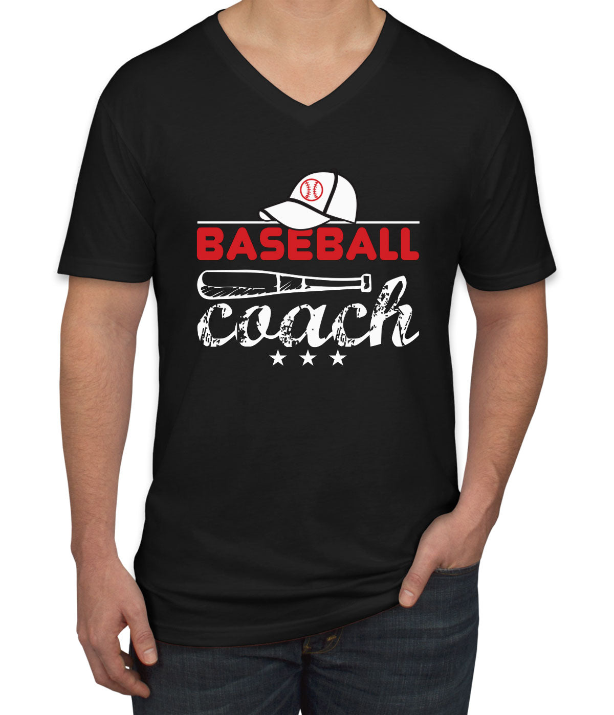 Baseball Coach Men's V Neck T-shirt