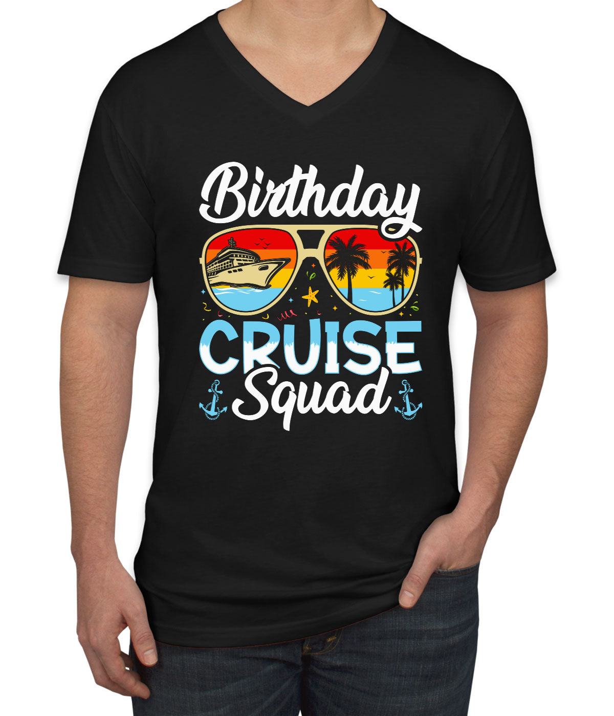 Birthday Cruise Squad Men's V Neck T-shirt