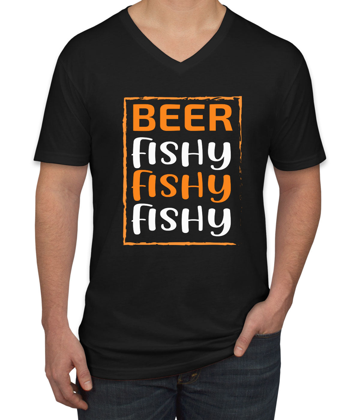 Beer Fishy Fishy Fishy Fishing Men's V Neck T-shirt