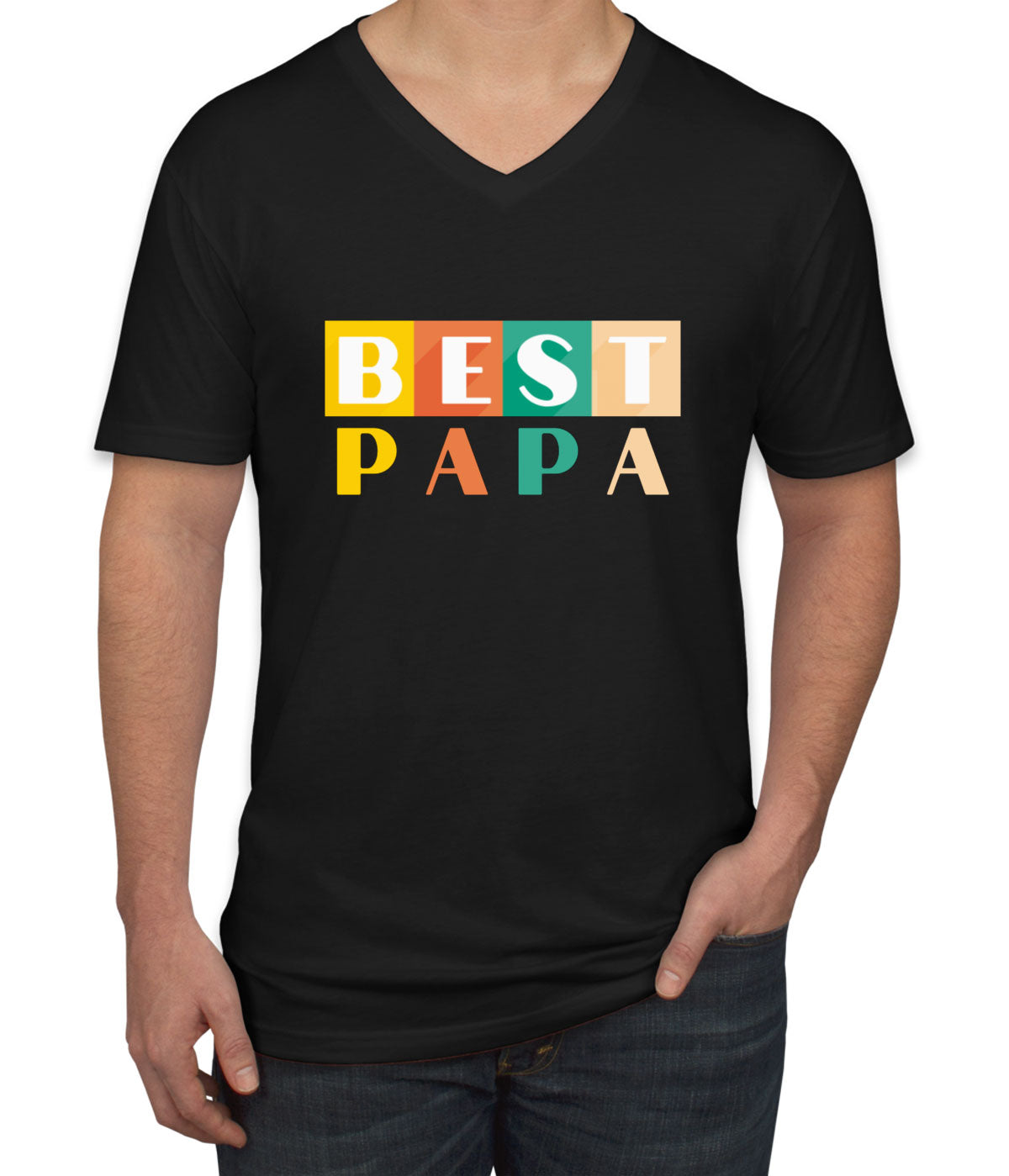 Best Papa Father's Day Men's V Neck T-shirt