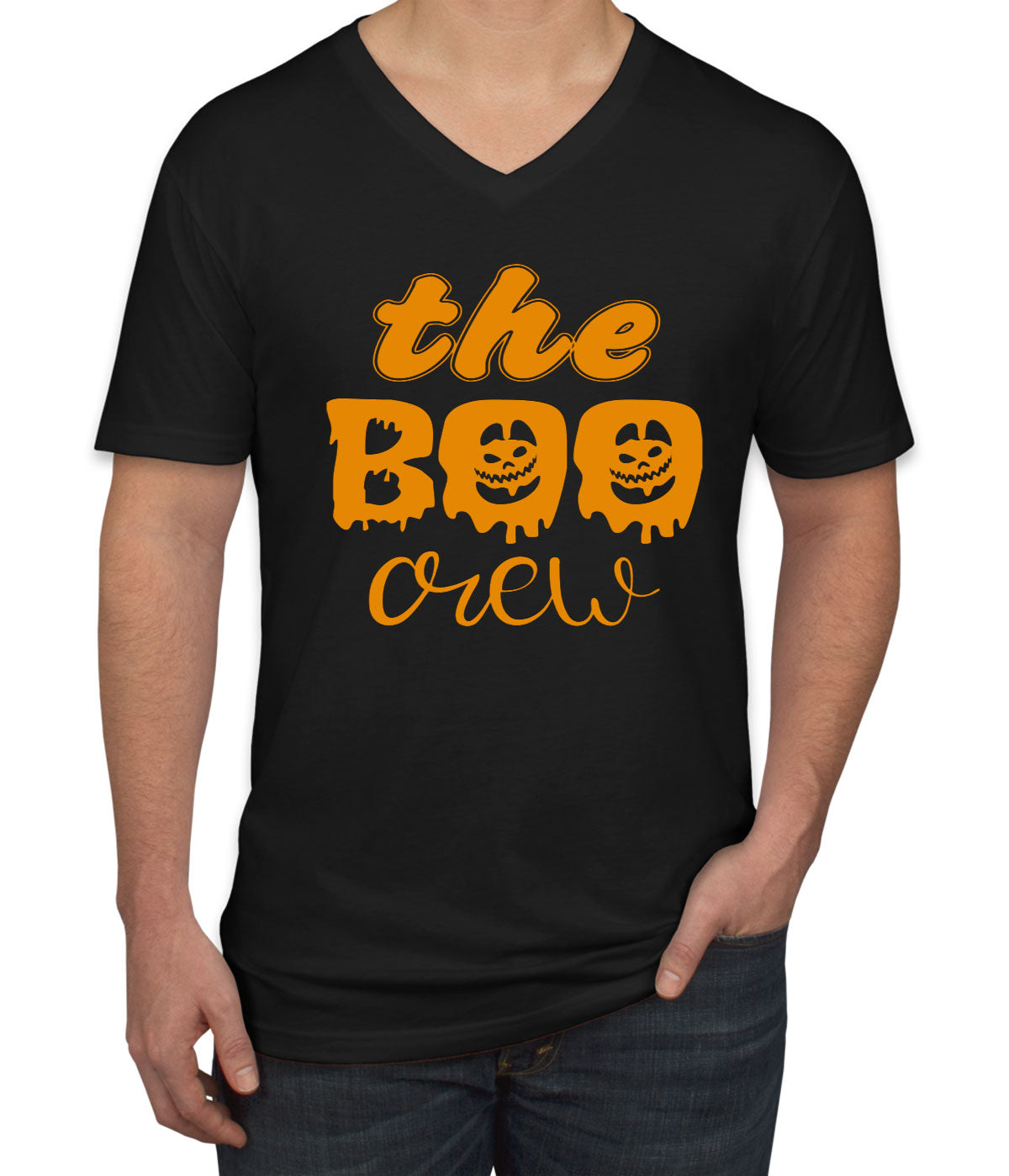 The Boo Crew Halloween Men's V Neck T-shirt