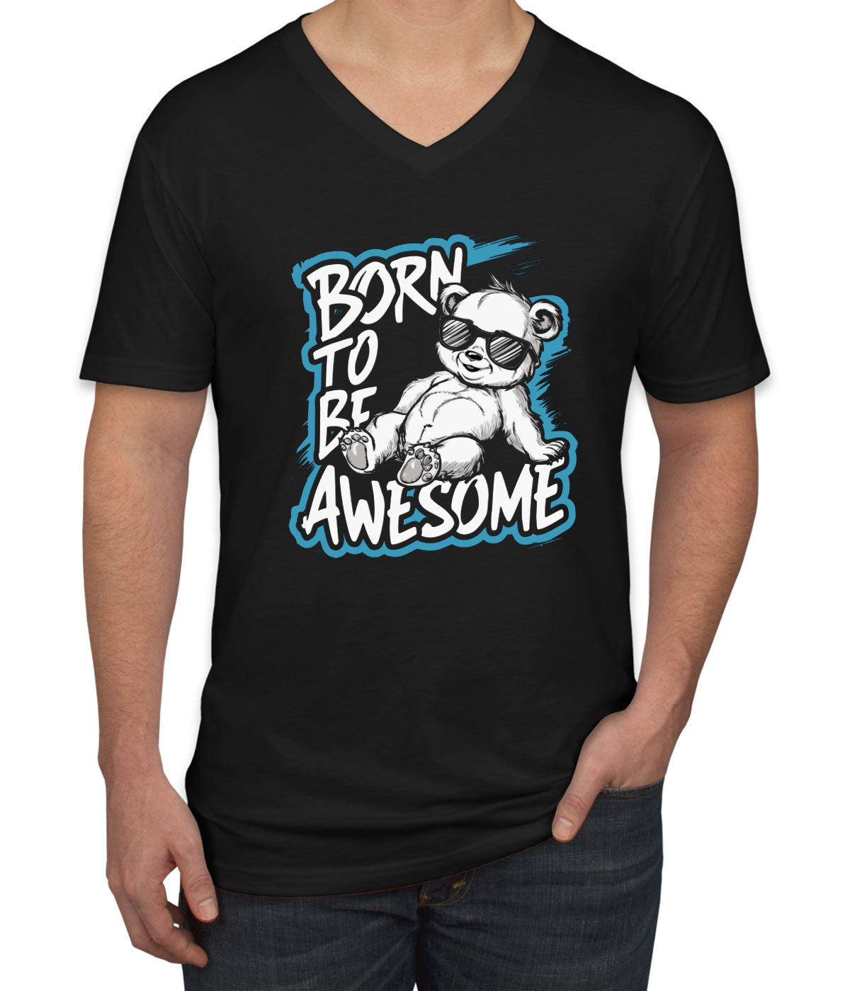 Born To Be Awesome Men's V Neck T-shirt