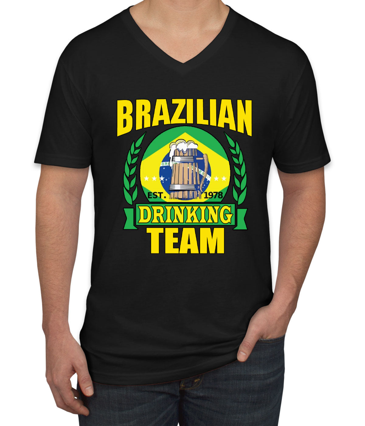 Brazilian Drinking Team Men's V Neck T-shirt