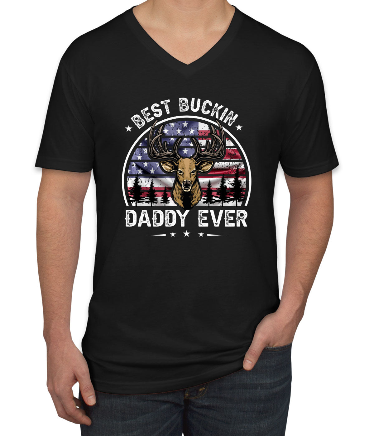 Best Buckin Daddy Ever Men's V Neck T-shirt