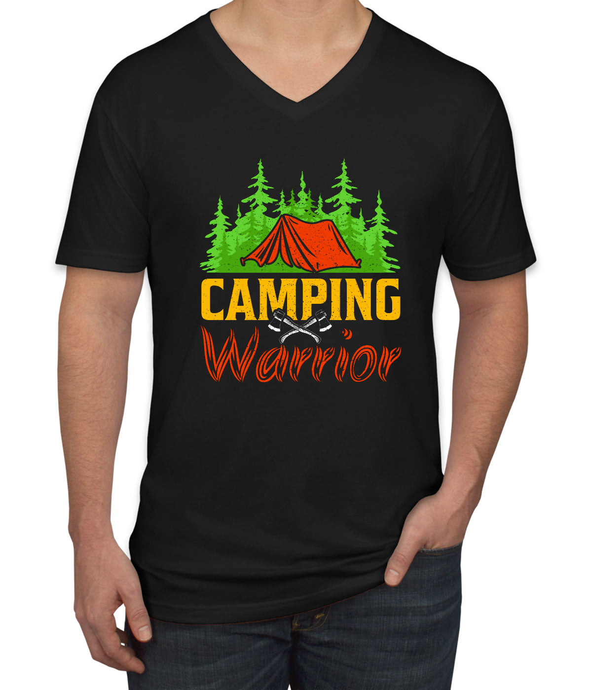 Camping Warrior Men's V Neck T-shirt