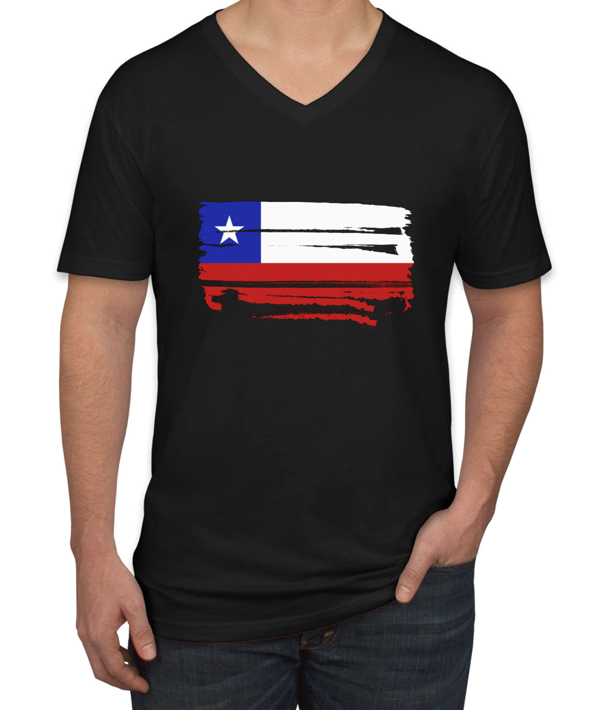 Chile Flag Men's V Neck T-shirt