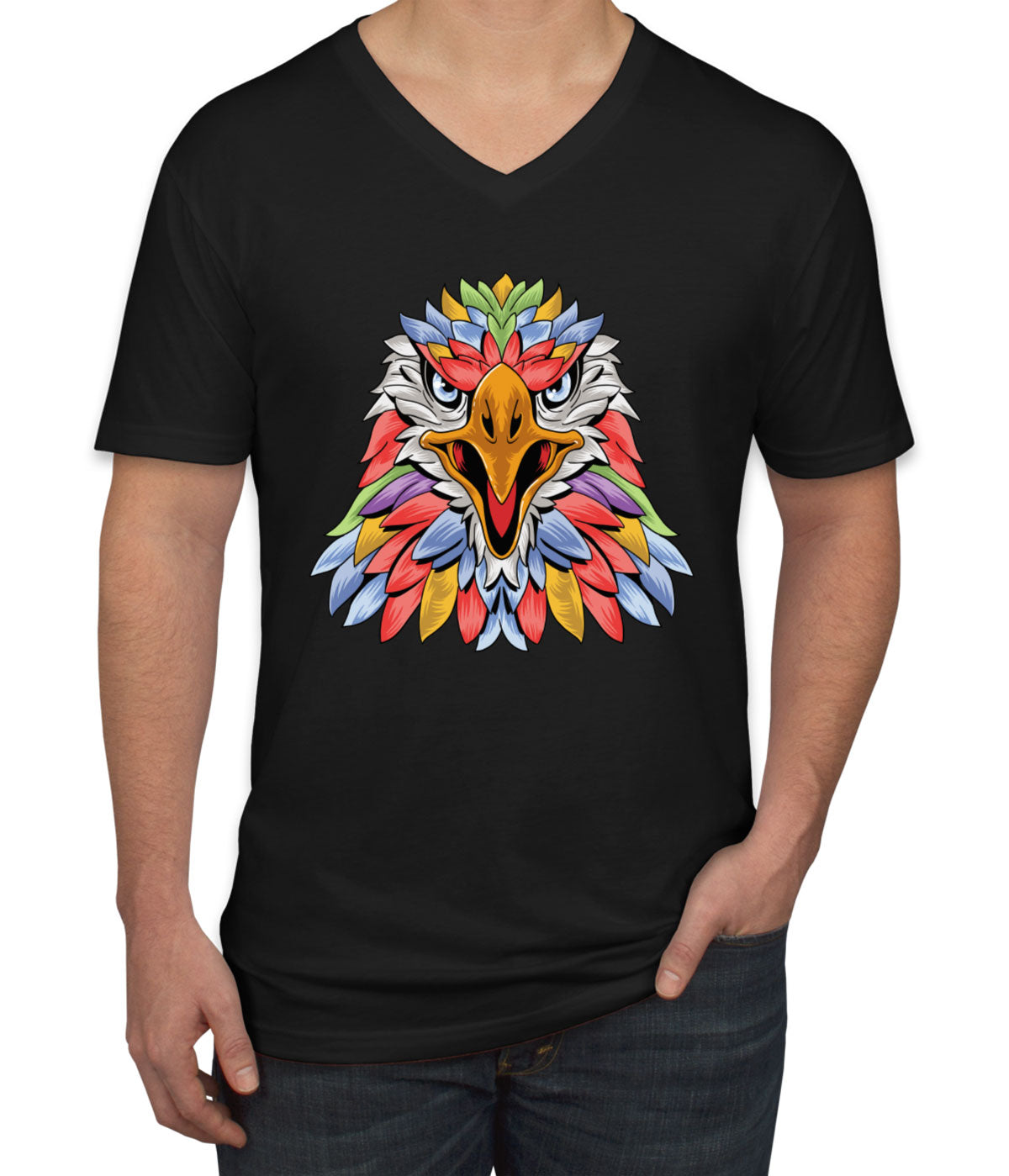 Colorful Eagle Men's V Neck T-shirt