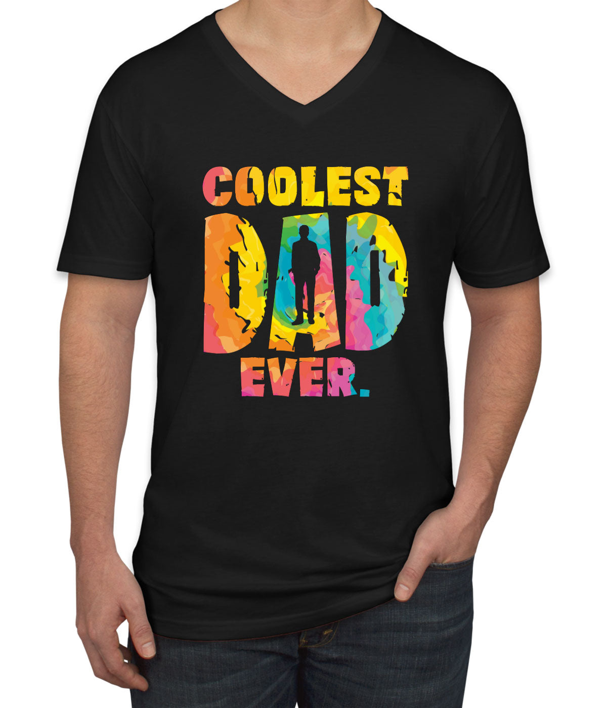 Coolest Dad Ever Father's Day Men's V Neck T-shirt