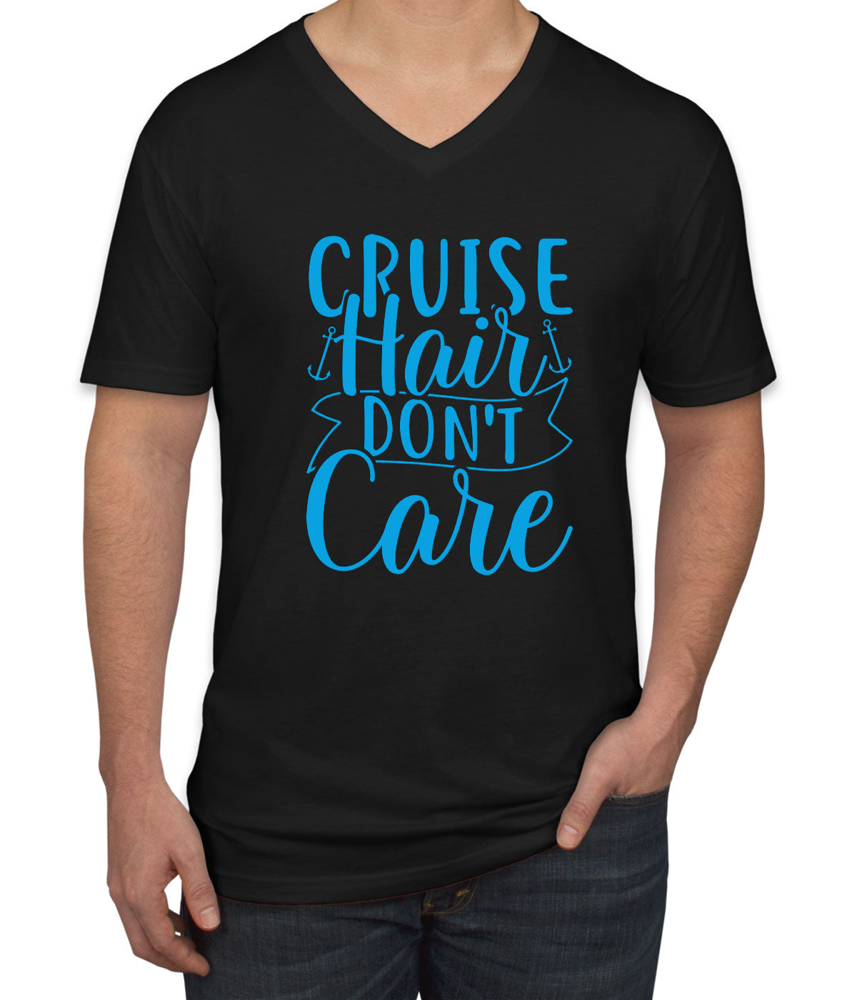 Cruise Hair Don't Care Men's V Neck T-shirt