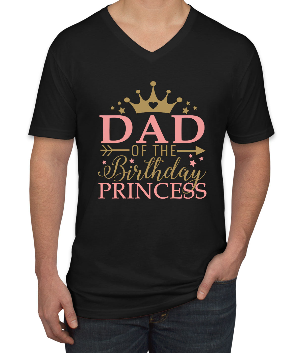 Dad Of The Birthday Princess Men's V Neck T-shirt