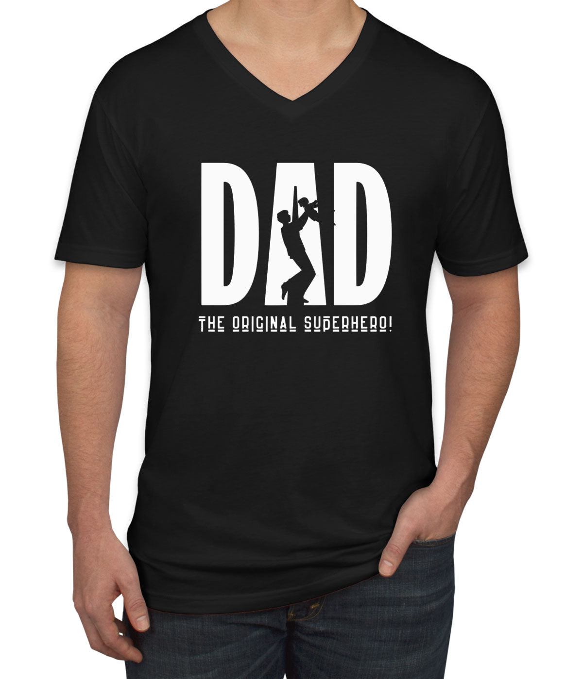 Dad The Original Superhero Father's Day Men's V Neck T-shirt