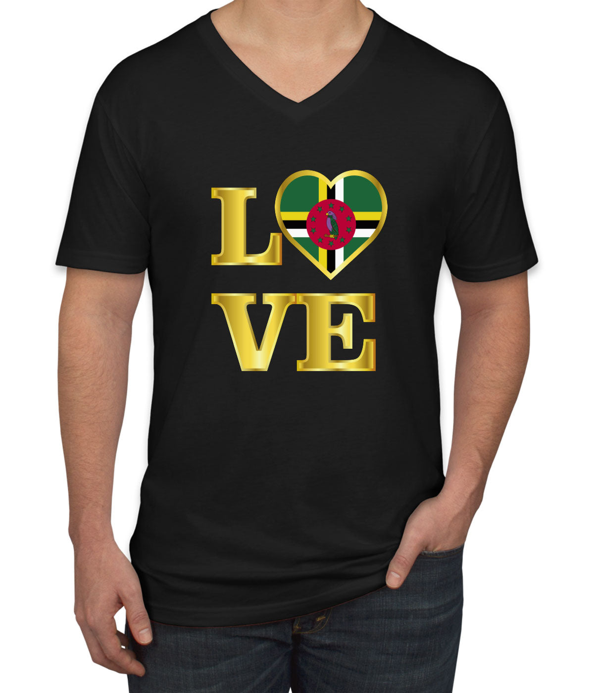 Dominica Love Men's V Neck T-shirt