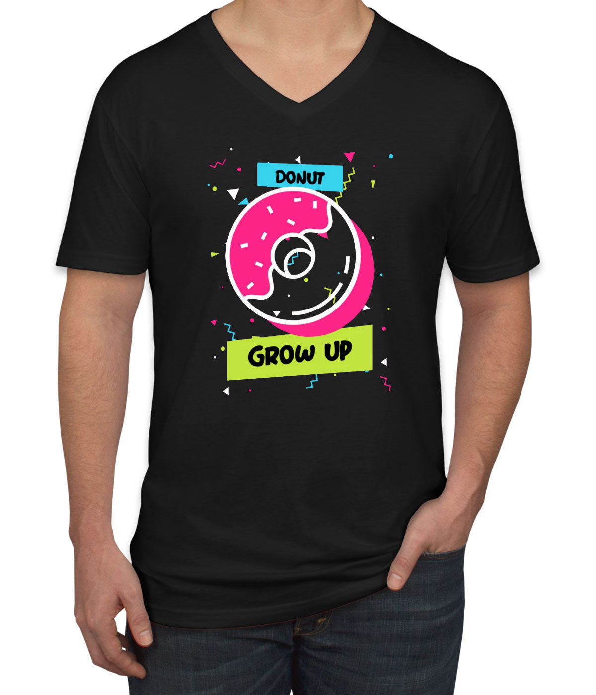 Donut Grow Up Birthday Men's V Neck T-shirt