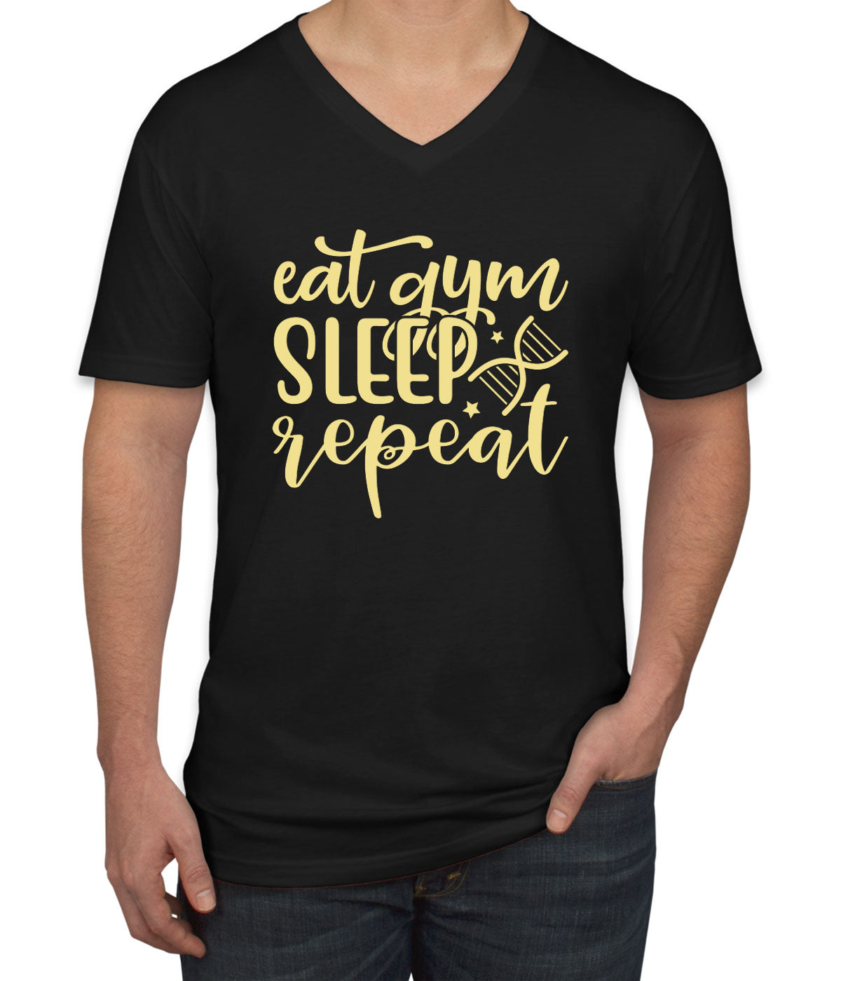 Eat Gym Sleep Repeat Men's V Neck T-shirt