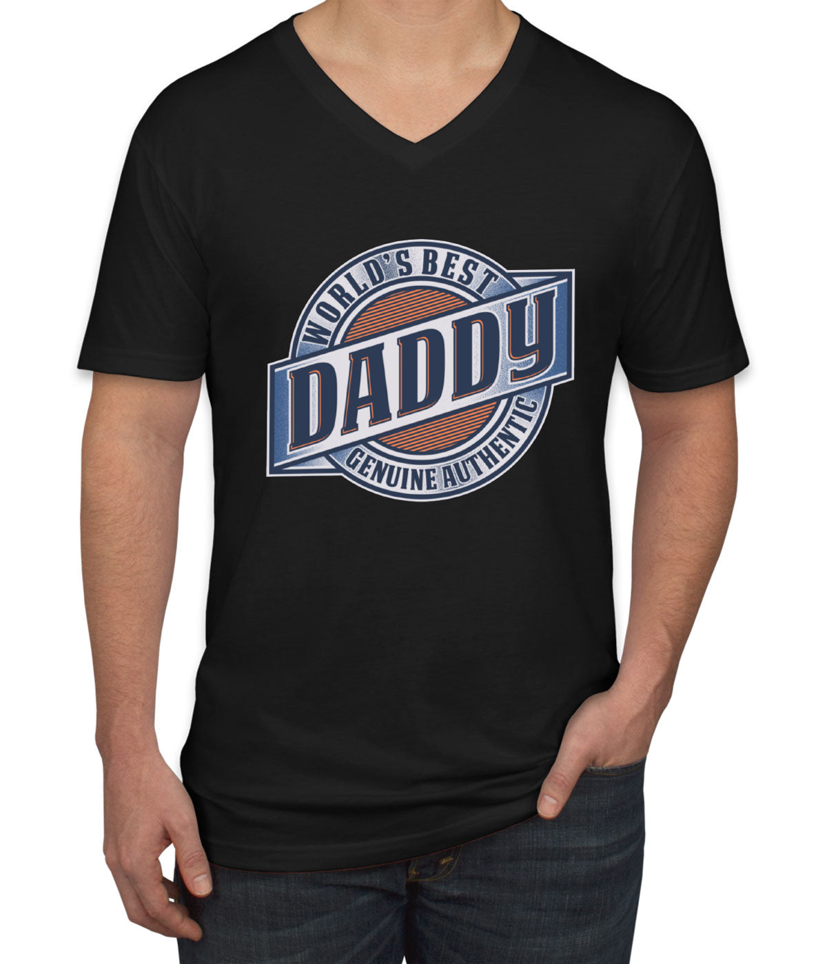 World's Best Dad Father's Day Men's V Neck T-shirt