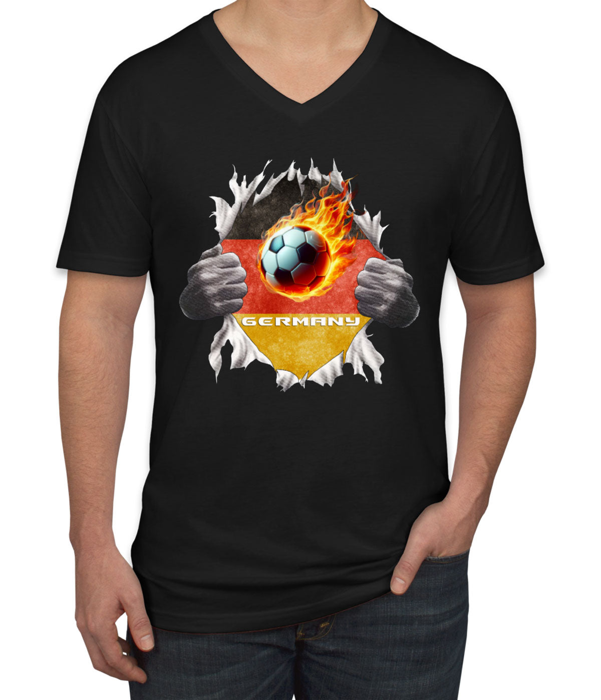 Germany Euro Cup Soccer Football Men's V Neck T-shirt