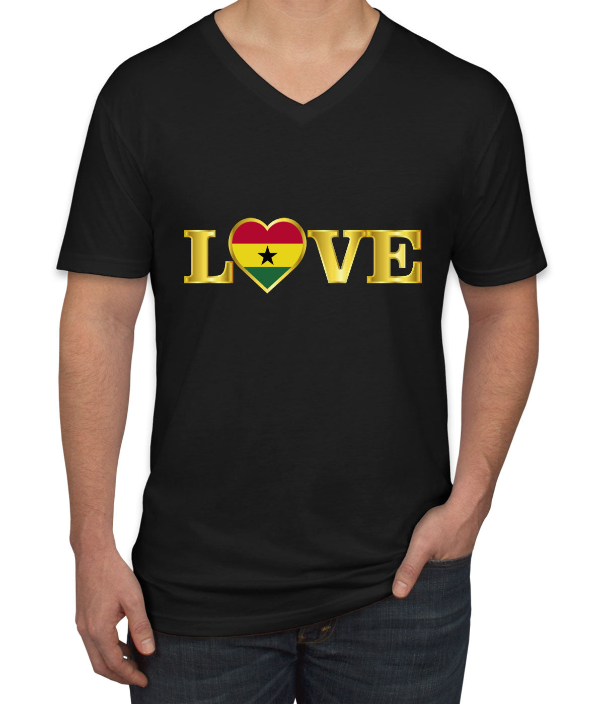 Ghana Love Men's V Neck T-shirt