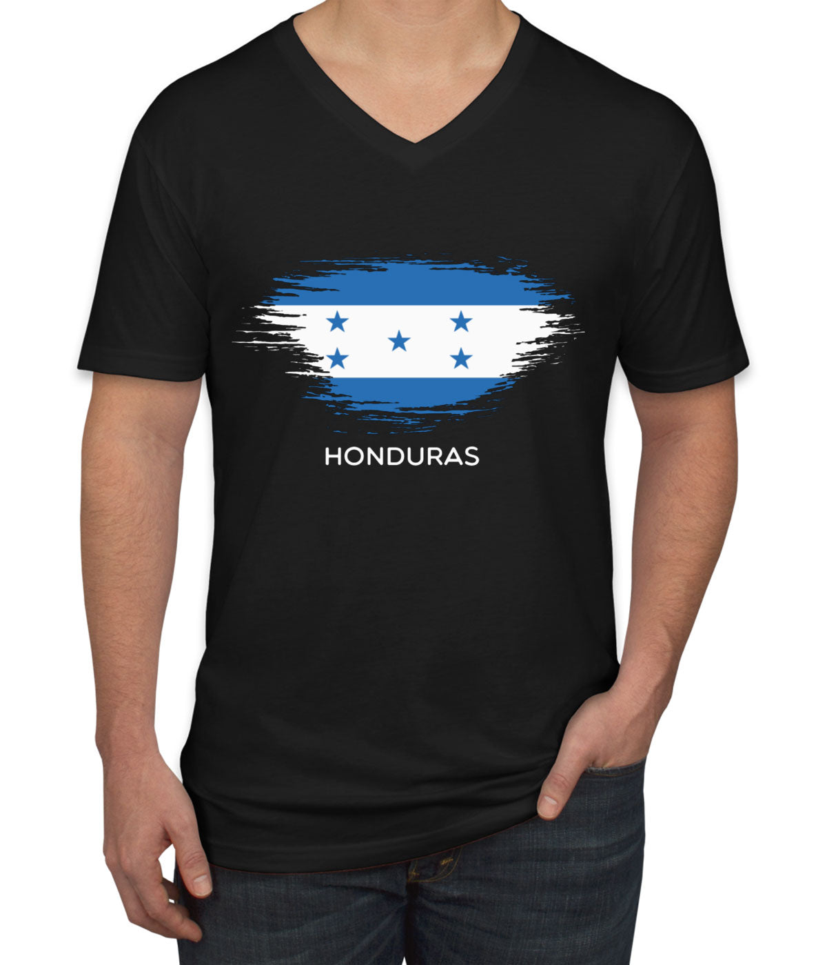 Honduras Flag Men's V Neck T-shirt