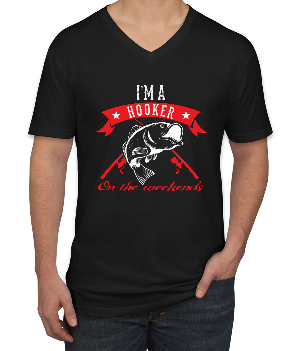 I'm A Hooker On The Weekends Men's V Neck T-shirt