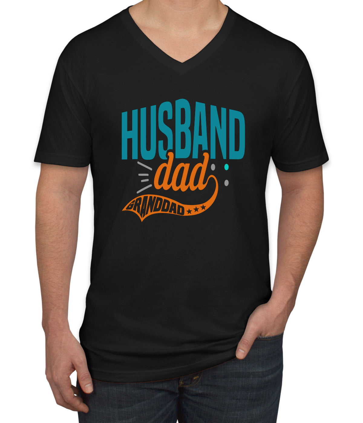 Husband Dad Granddad Father's Day Men's V Neck T-shirt